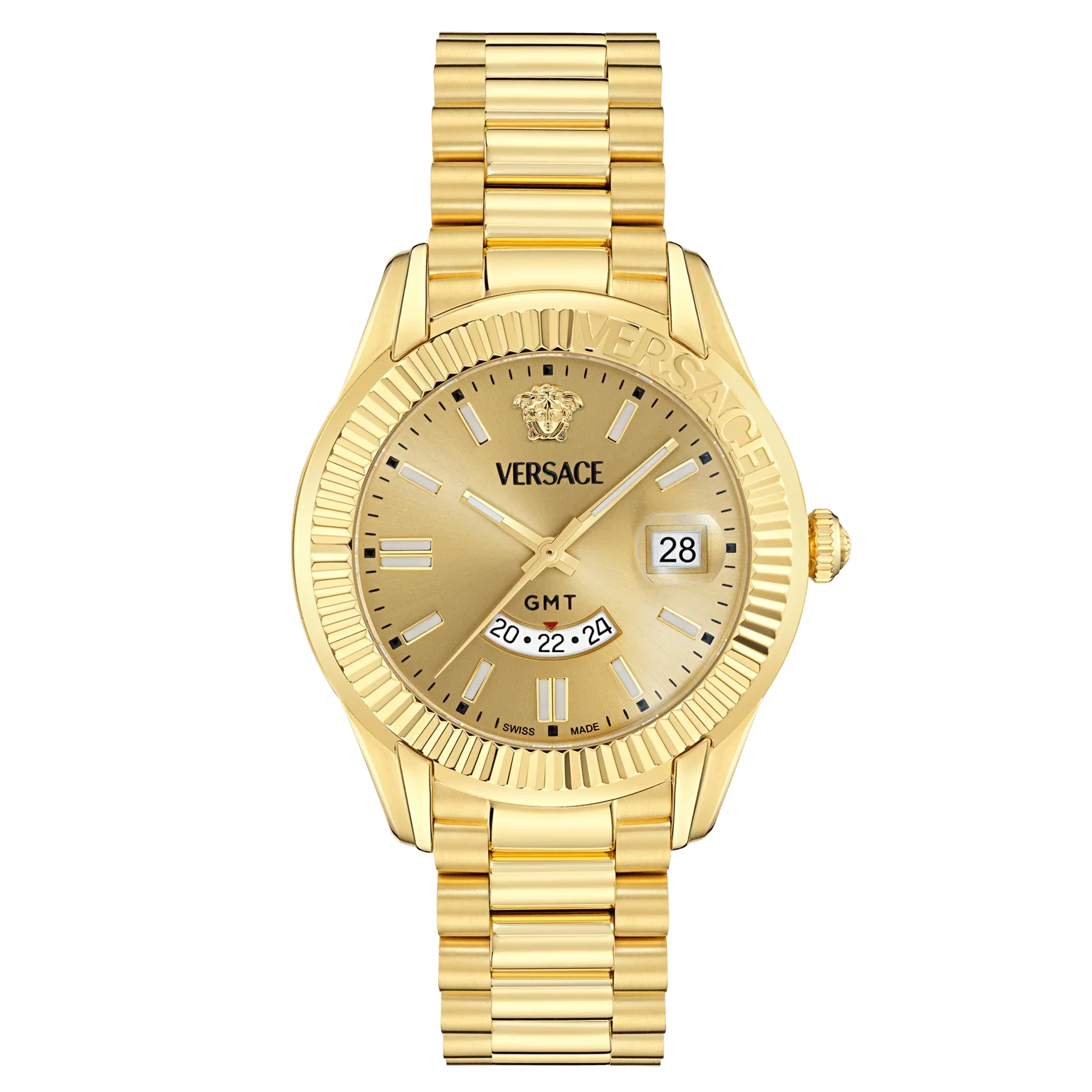Versace Apodis GMT 41mm All Gold Men's Watch VE0U00525