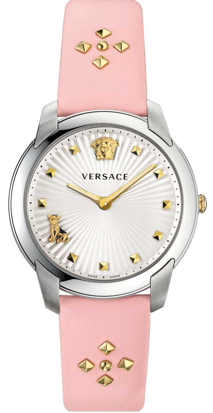 Versace Audrey Quartz Pink Leather Strap Ladies Watch - VELR00119
