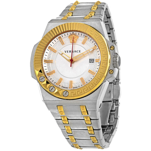 Versace Chain Reaction Quartz Silver Dial Men's Watch VEDY00519 - Watches of New Zealand