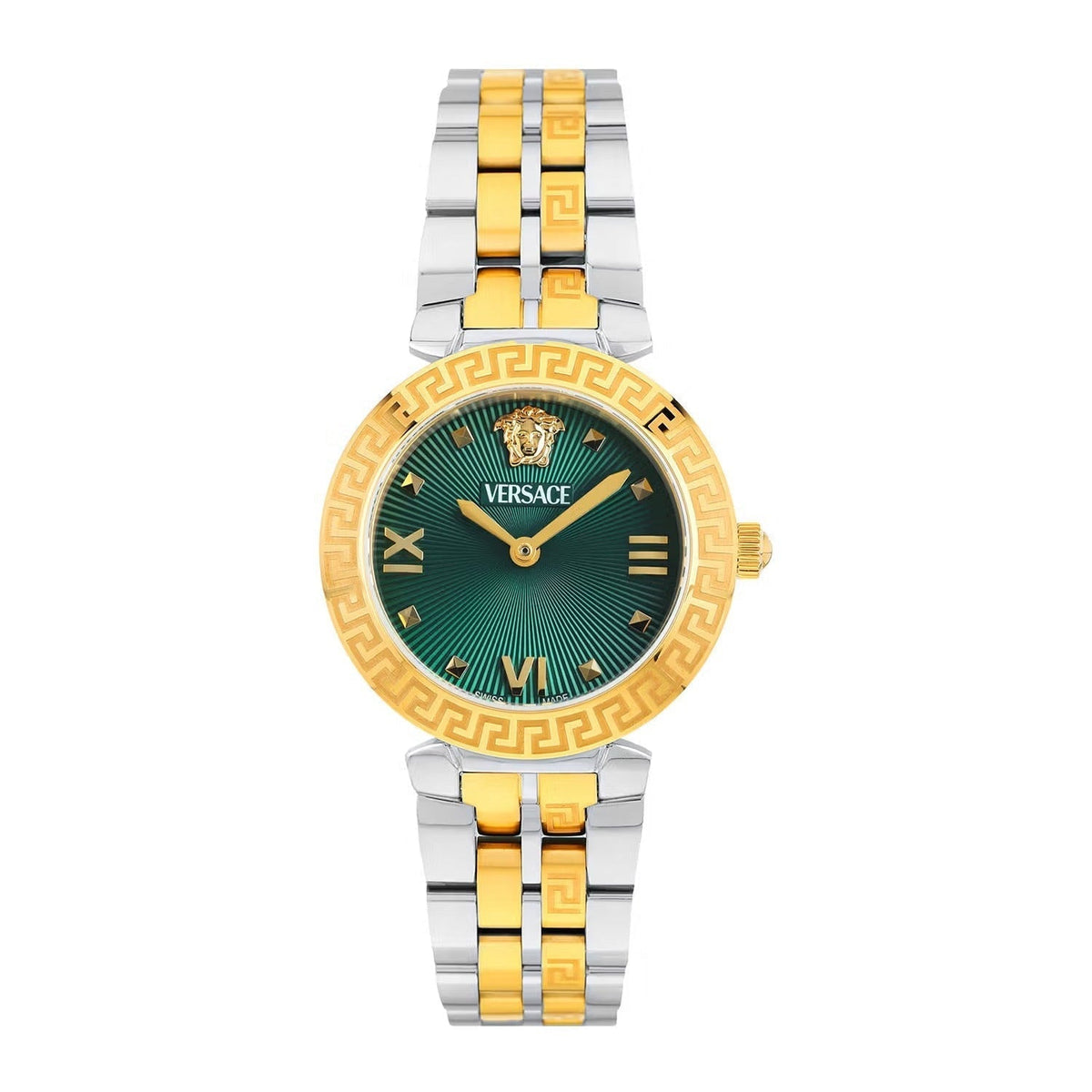 Versace Daphnis Green Dial Two-Tone Stainless Steel Women's Watch VEOCA0424