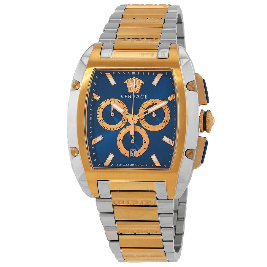 Versace Dominus Chronograph Quartz Blue Dial Two-Tone Men's Watch VE6H00723