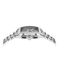 Top view of Versace Dominus chronograph watch showing rectangular case profile
