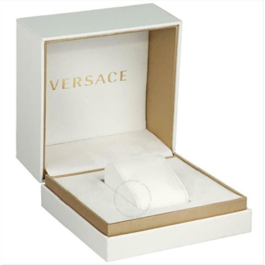 Versace Dominus Chronograph Black Dial Gold Steel Strap Watch For Men - VE6H00523