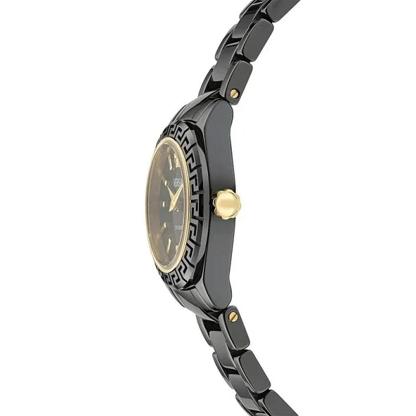 Versace DV One Mini Black Dial Black Ceramic Women's Watch VE9F00124