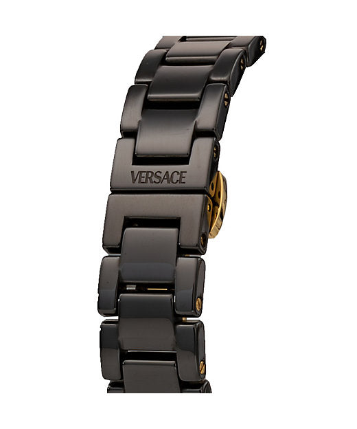 Versace DV One Mini Black Dial Black Ceramic Women's Watch VE9F00124