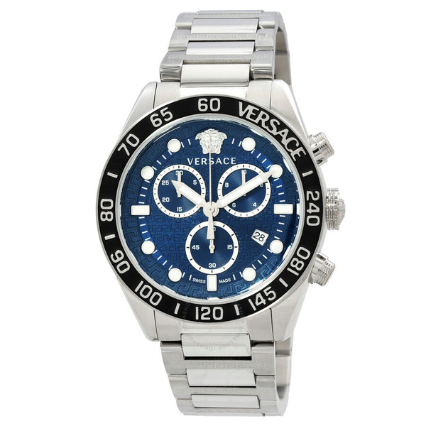 Versace Greca Dome Chronograph Quartz Blue Dial Men's Watch VE6K00323 - Watches of New Zealand
