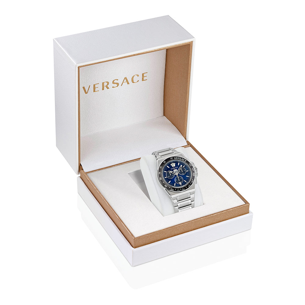 Versace Greca Extreme Chronograph in official white and beige branded presentation box