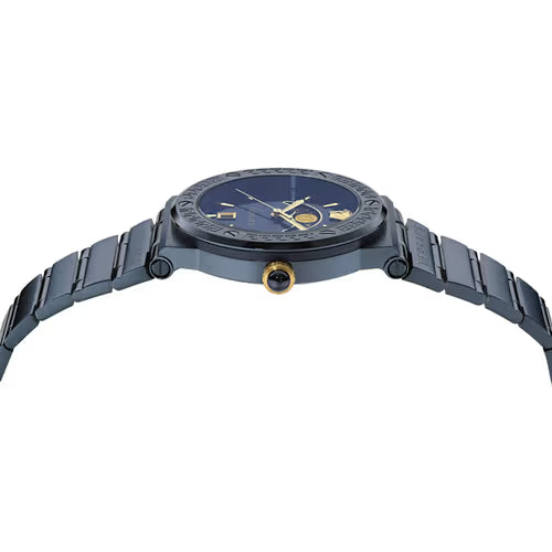 Versace Greca Logo Moonphase Dark Blue Analog Watch VE7G00423