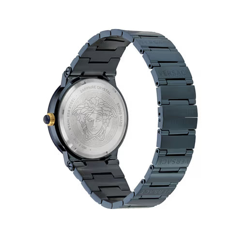 Versace Greca Logo Moonphase Dark Blue Analog Watch VE7G00423