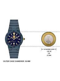 Versace Greca Logo Moonphase Dark Blue Analog Watch VE7G00423