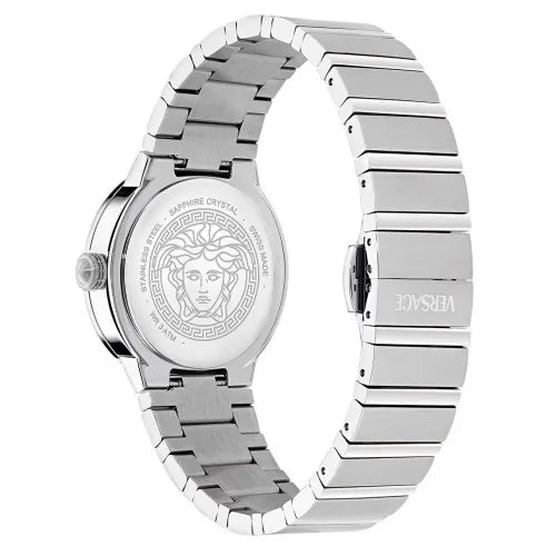 Versace Greca Logo Pearl Mother of Pearl Dial Stainless Steel Bracelet Women’s Watch VE0S00225