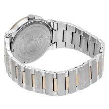 Versace Greca Logo Stainless Steel Two Tone Silver Dial Ladies Watch VEVH01020