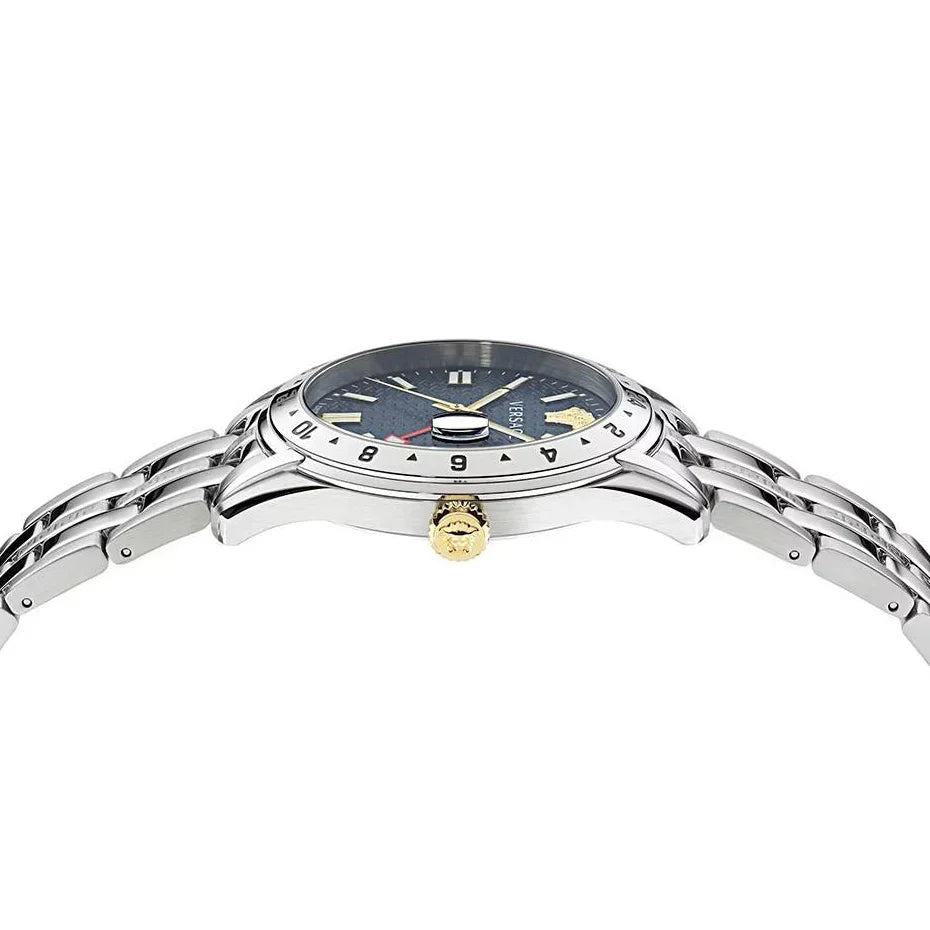 Versace Greca Time GMT Quartz Blue Dial Men's Watch VE7C00523