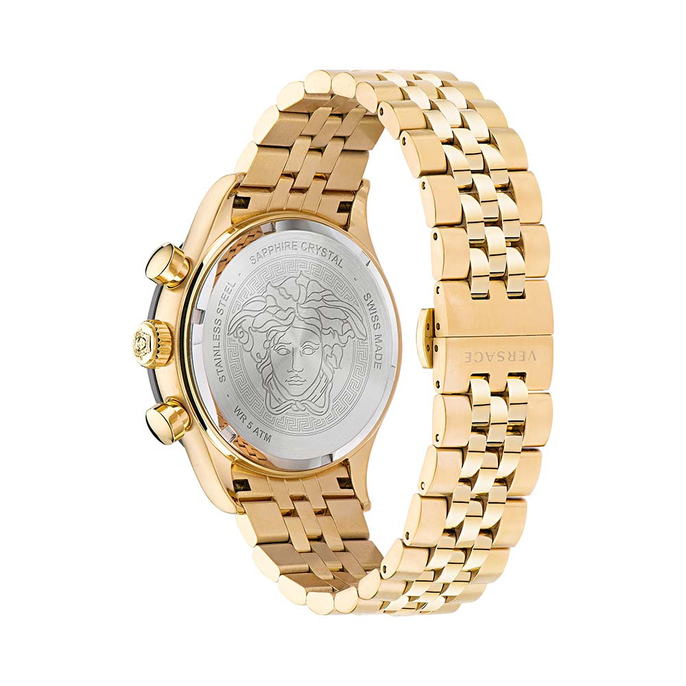 Versace Hellenyium caseback with Medusa head logo and engraved branding