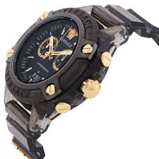 Versace Icon Active Chronograph Quartz Black Dial Unisex Watch VEZ700421
