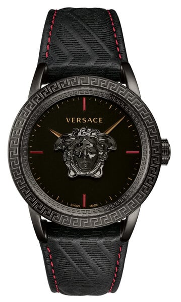 Versace Palazzo Empire Black Leather Black Steel 43mm Men's Watch - VERD00218