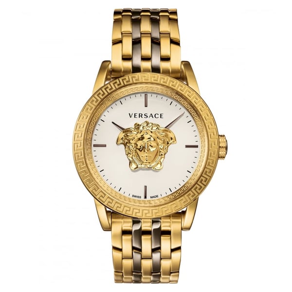 Versace Palazzo Empire gold-plated watch with white dial and Medusa logo