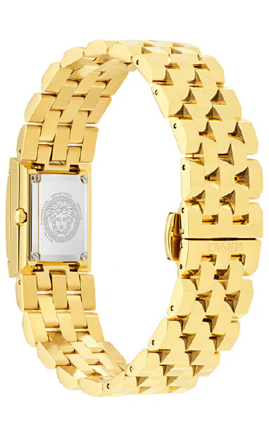Versace Reveal Square Gold Dial Stainless Steel Bracelet Women’s Watch VE0C00225