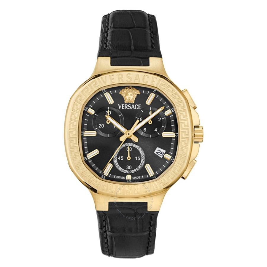 Versace V-Chrono Square Chronograph Quartz Black Dial Watch VEVCA0224