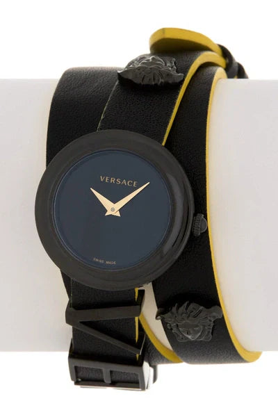 V-Flare women's watch with black dial and double wrap styled strap
