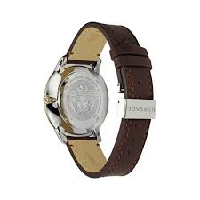 Versace V-Urban 3H caseback showing Medusa emblem and steel case back