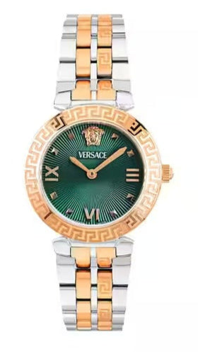 Versace Vanity Elaphe Two Tone Stainless Steel Silver Dial Women’s Watch VE0CA0224