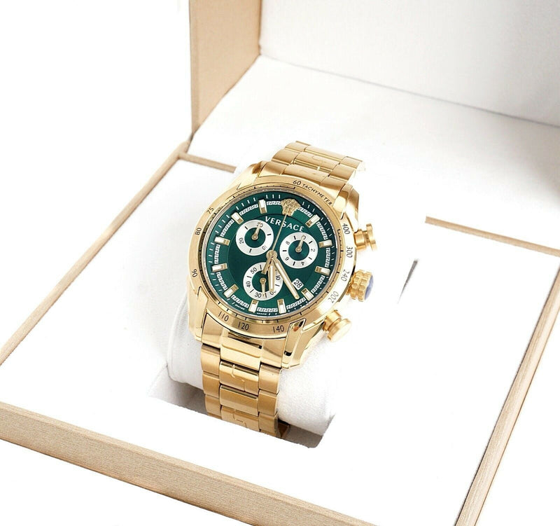 Versace V-Ray Chronograph Green Dial Men's Watch VE2I00621 - Watches of New Zealand #3