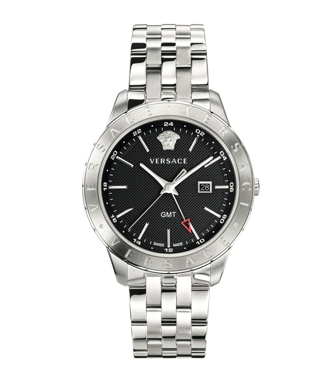 Versace Quartz Silver Steel Black Dial Men's Watch VEBK00418