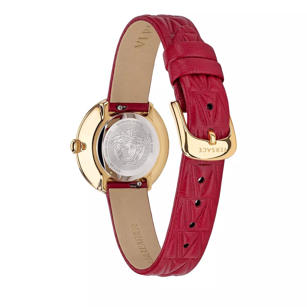 Versace Quartz Silver Dial Purple Leather Gold Tone Ladies Watch VELS00519