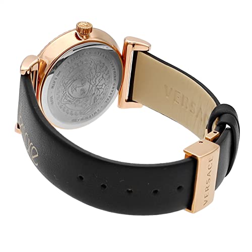 Versace VERE00818 case back showing Versace medallion and leather interior