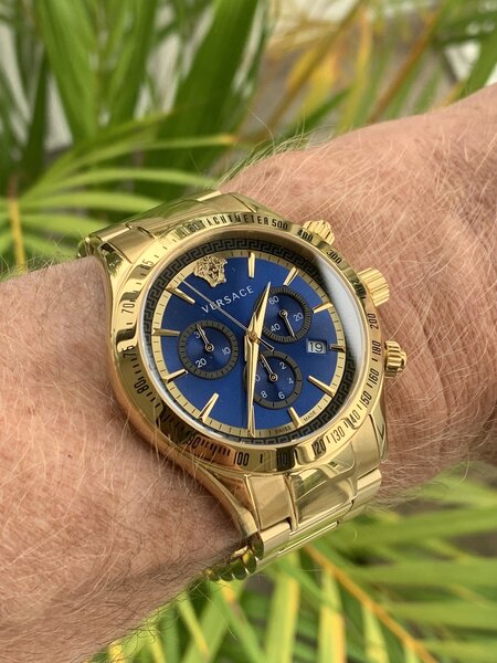 Versace Chronograph Blue Dial Classic Men's Watch VEV700619 - Watches of New Zealand #2