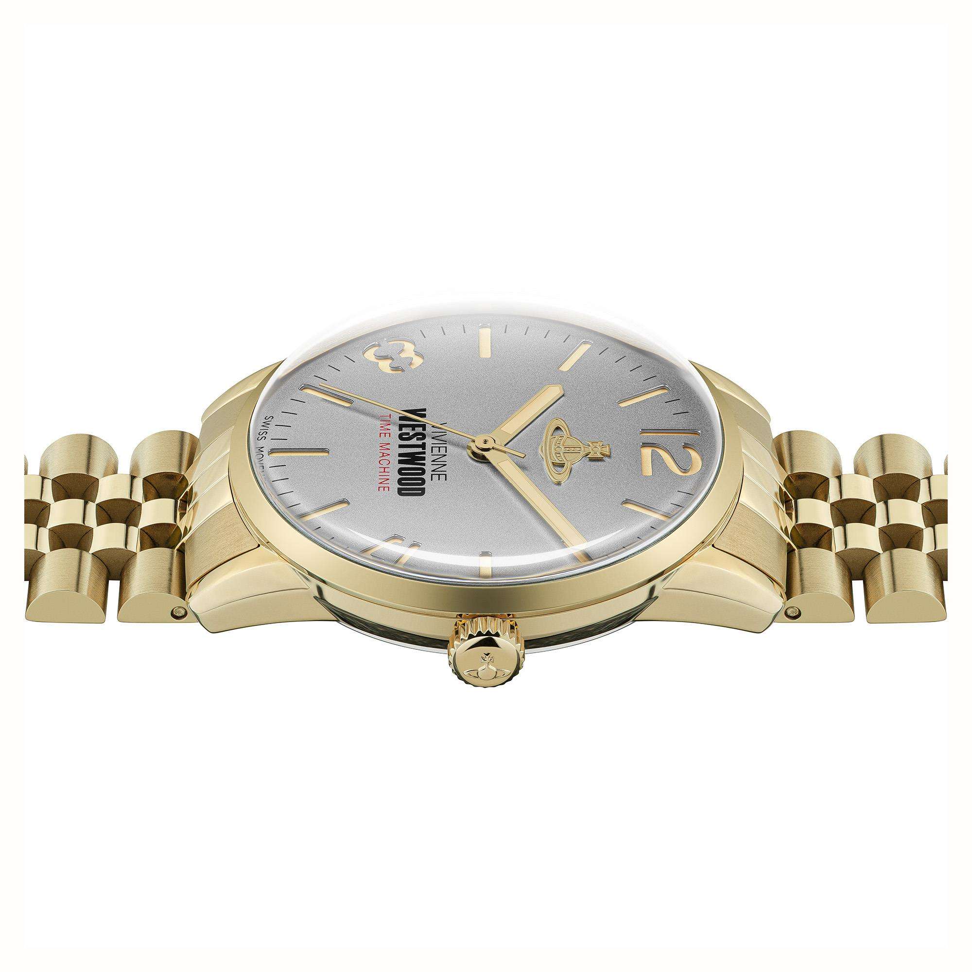 Side view of Cadogan men's watch displaying full bracelet and case profile