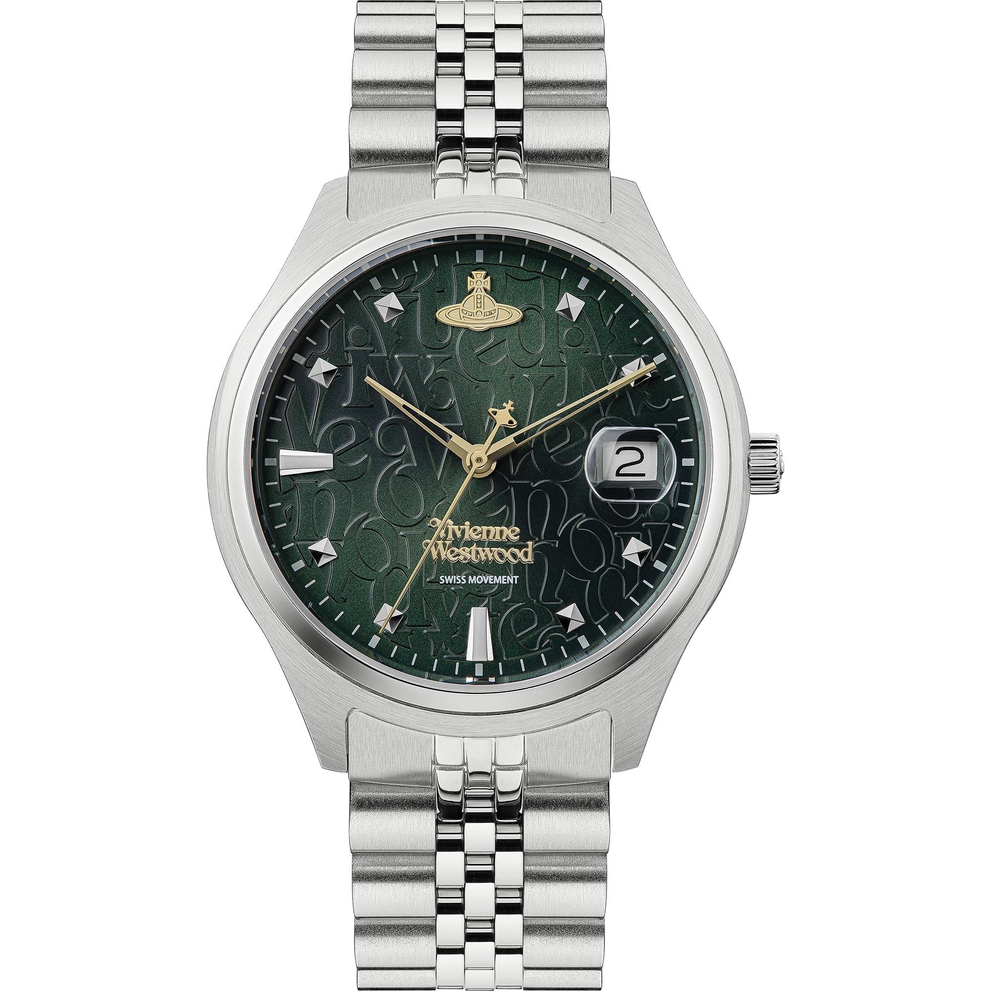 Vivienne Westwood Camberwell ladies watch with green dial and stainless steel bracelet