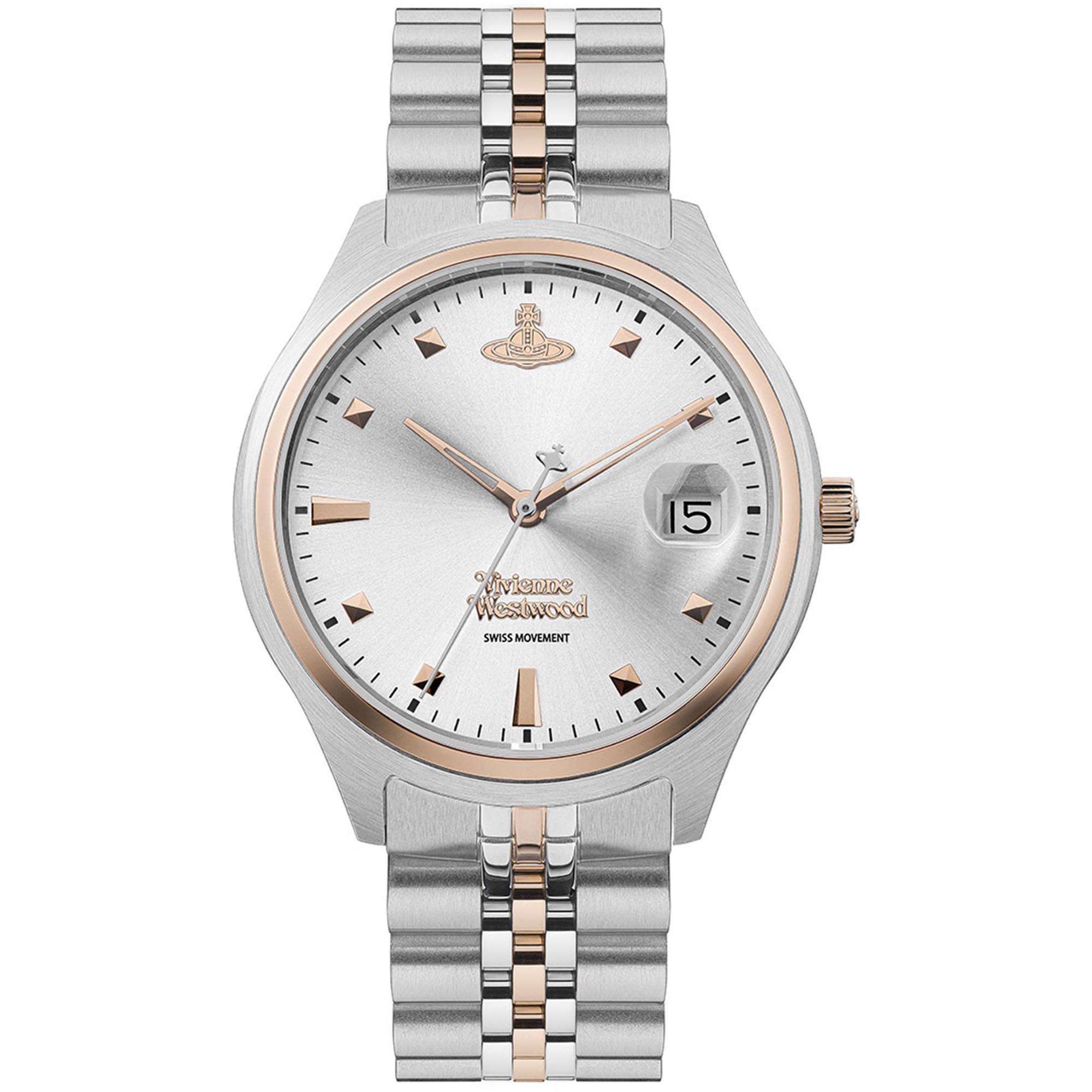 Vivienne Westwood Camberwell  Silver Dial RG Bi Metal Bracelet Ladies Watch - VV261SLSR