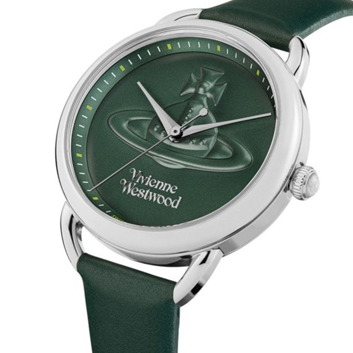 Vivienne Westwood Carnaby Womens Quartz Watch with Green Dial & Green Leather Strap VV163SLGR