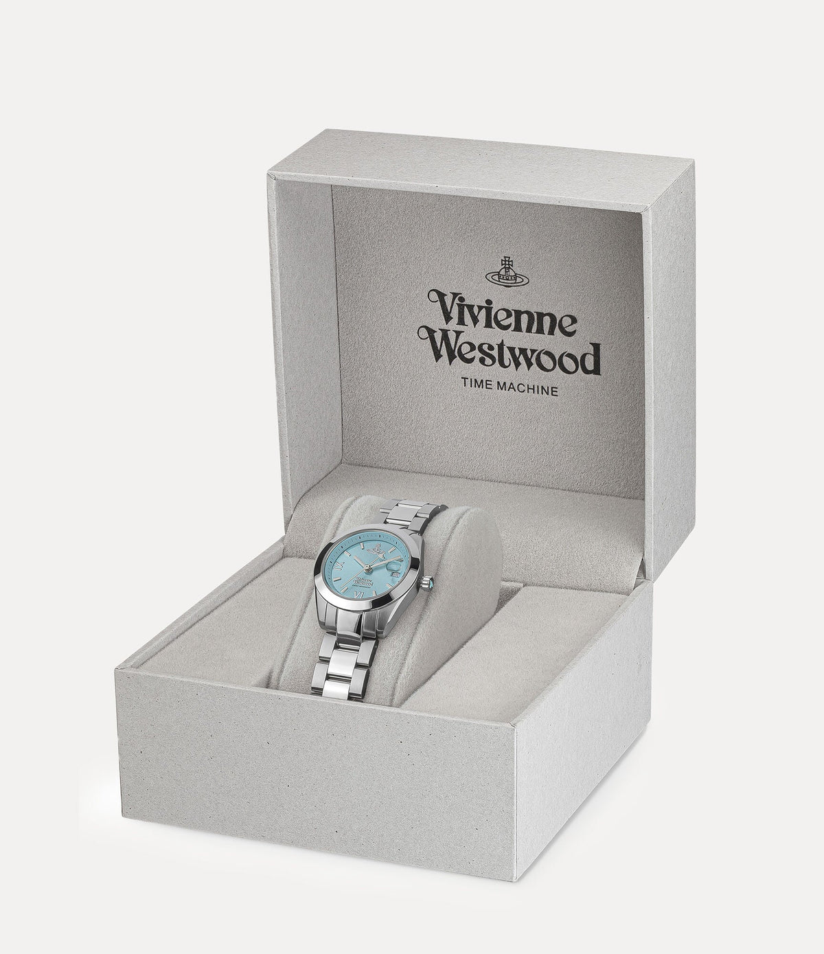 Vivienne Westwood Fenchurch ladies watch with turquoise dial in branded presentation box