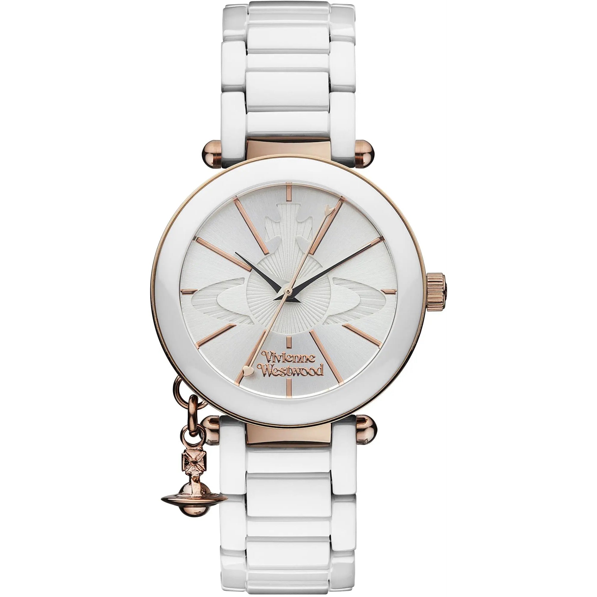Vivienne Westwood Kensington White Rose Gold Ceramic Ladies' Watch - VV067RSWH