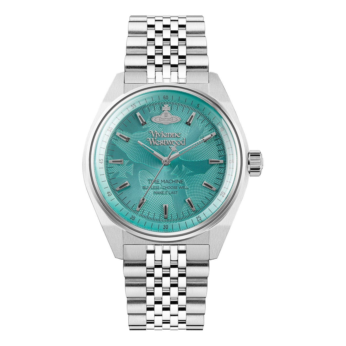 Vivienne Westwood Lady Sydenham turquoise blue dial watch with stainless steel bracelet