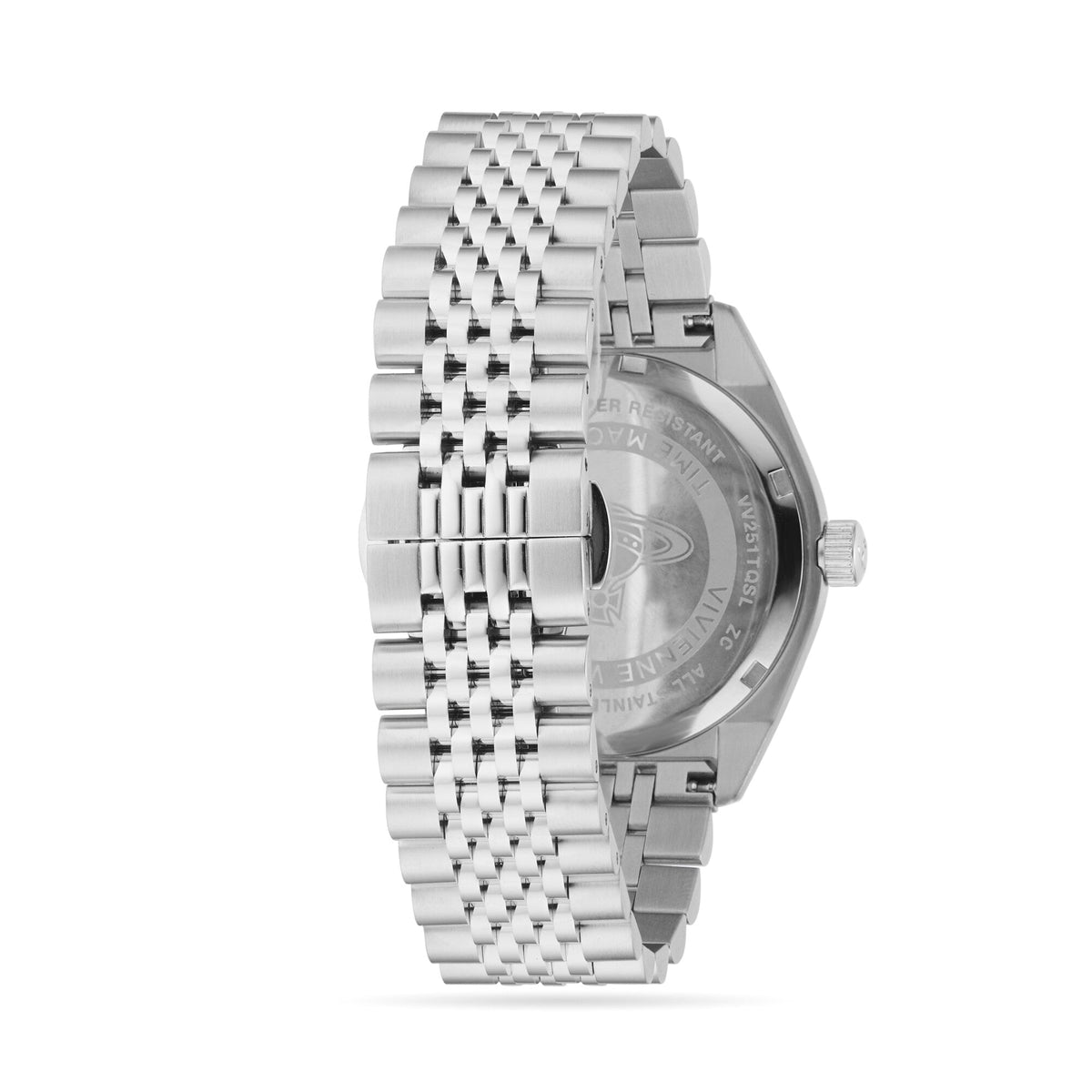 Vivienne Westwood Lady Sydenham side profile view showing watch case and bracelet