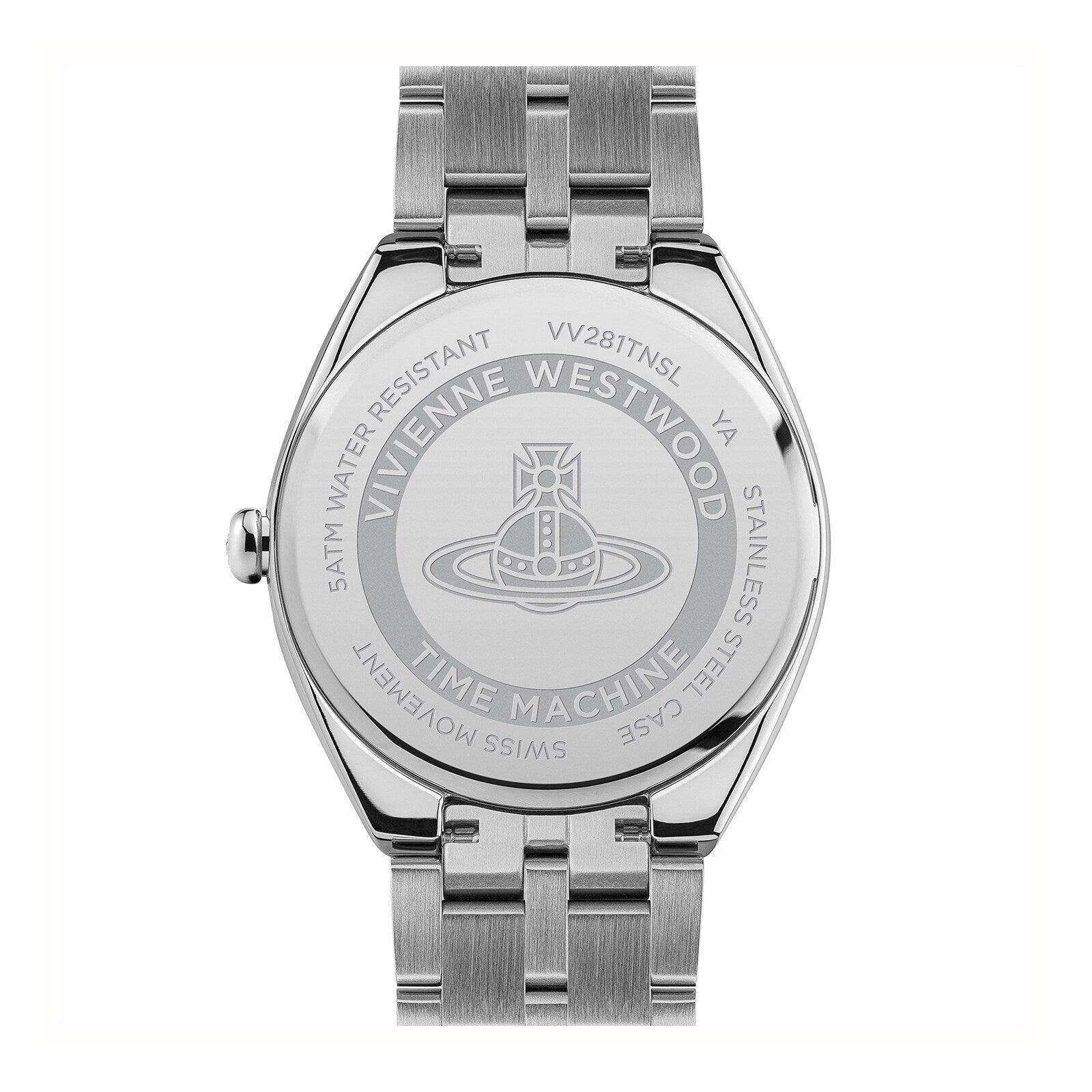 Caseback of The Mews watch showing Vivienne Westwood branding and model number