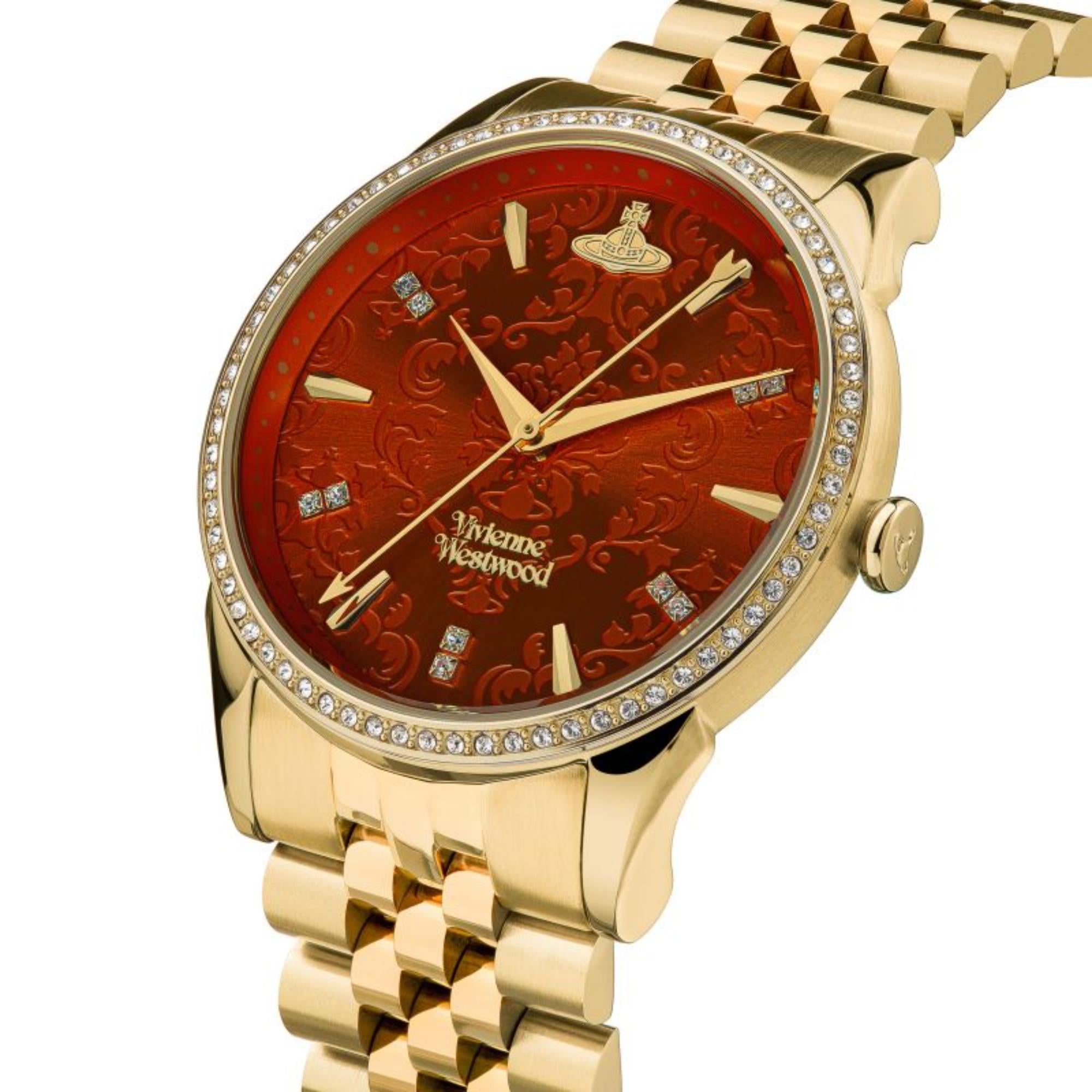 Vivienne Westwood Ladies Wallace Gold Bracelet Watch VV208RDGD