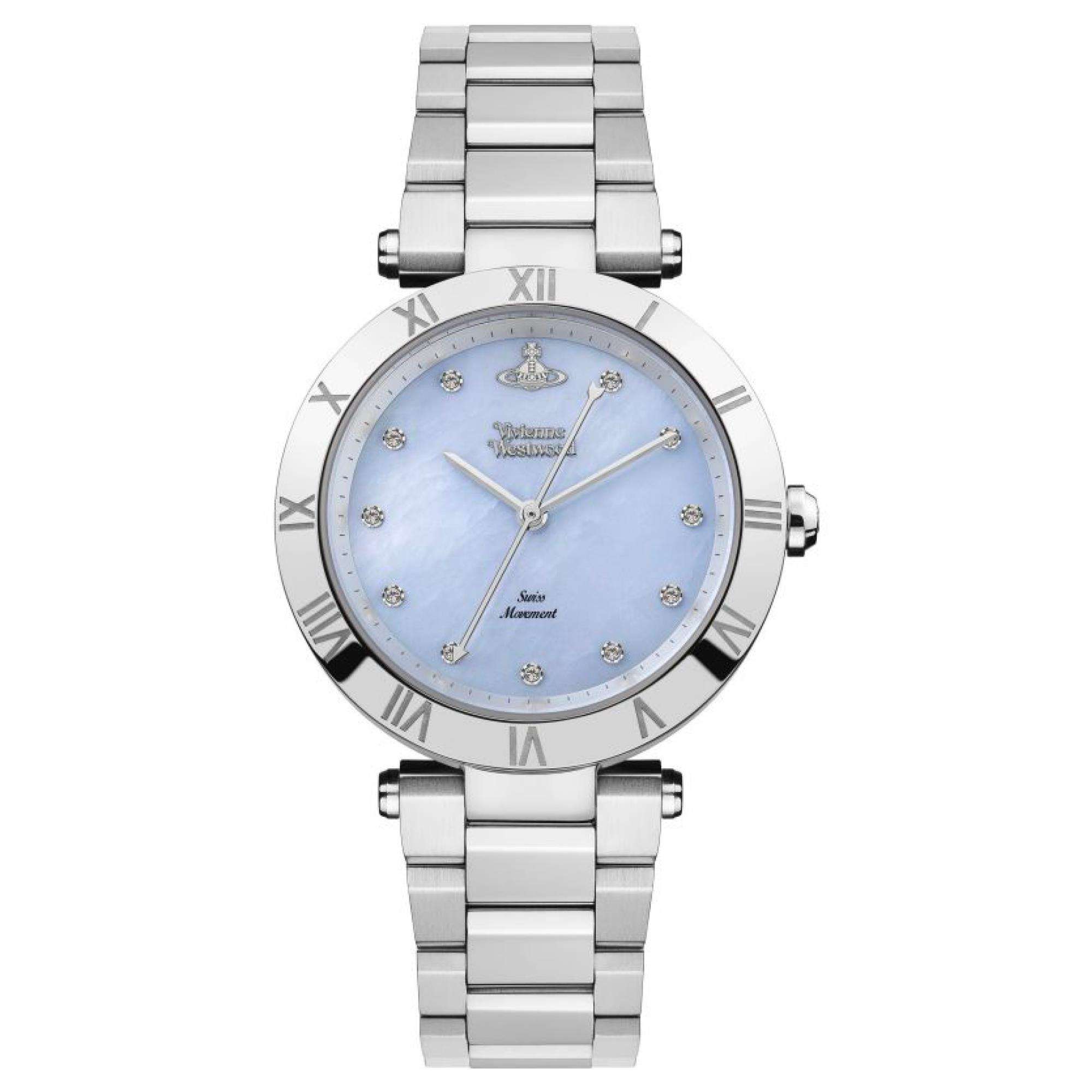 Vivienne Westwood Montagu Bracelet Strap Silver/Blue Women's Watch - VV206BLSL