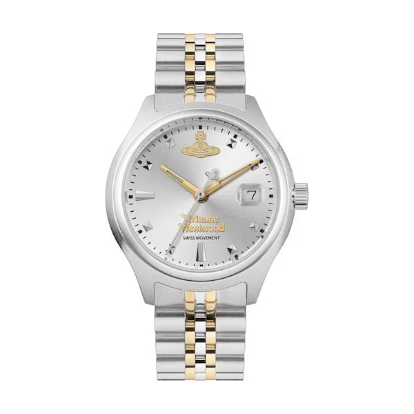 Vivienne Westwood Little Camberwell women's watch with silver dial and two-tone bracelet strap