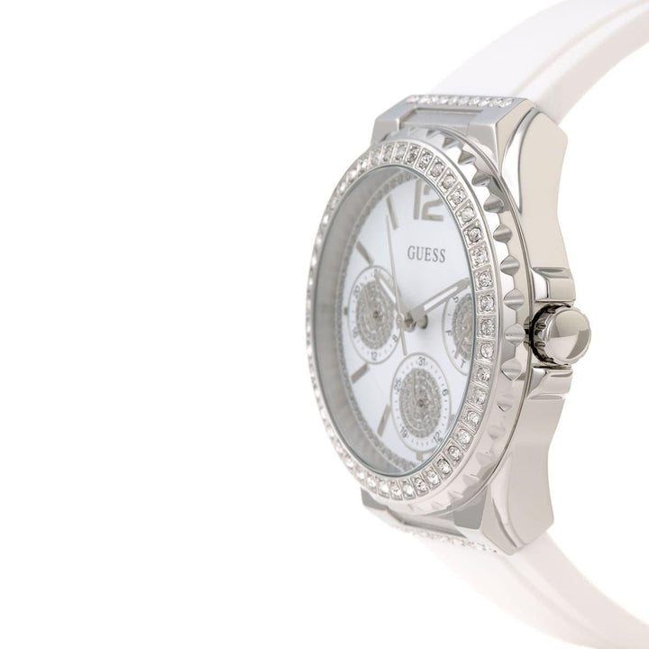 Guess Starlight White Rubber Strap Crystal Dial Women's Watch W0846L8 - Watches of New Zealand #2
