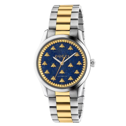 Gucci G-Timeless Blue Dial Yellow Gold and Stainless Steel Women's Watch YA1264129
