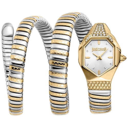 Just Cavalli Signature Snake Ambra Two Tones YG Silver Women's Watch - JC1L370M0055