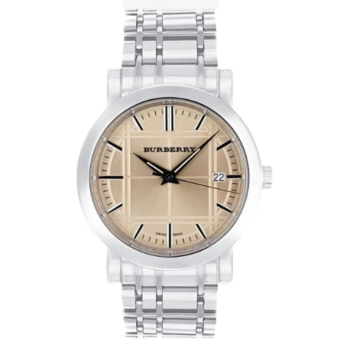Burberry Heritage Collection Rose Gold Dial Silver Steel Strap Watch for Men - BU1352