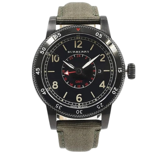 BURBERRY GMT Swiss  100M Waterproof Khaki Utillitarian Men's Watch BU7855
