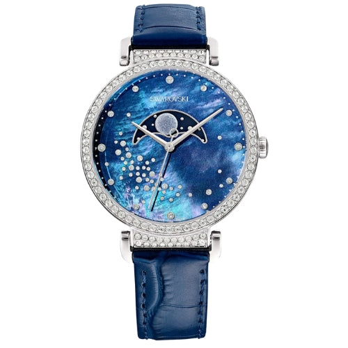 Swarovski Passage Moon Phase Blue Silver Tone Women's Watch - 5613320