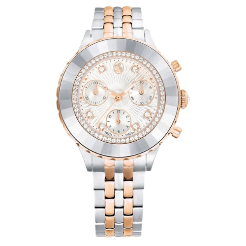 Swarovski Octea Chrono Quartz Crystal White Dial Watch - 5672937